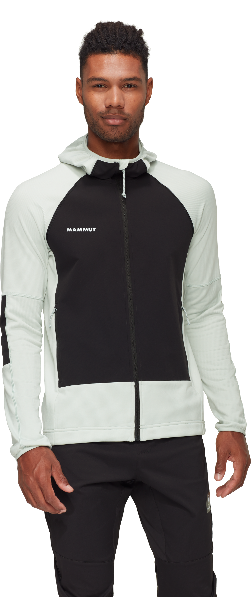 MAMMUT Massone ML Hooded Jacket Men Fleecejacken & Pullover MAMMUT silver sage-black M