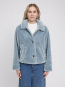 MAZINE Faux-Fur Button Jacket