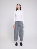 MAZINE Printed Barrel Leg Denim Pants Freizeithosen MAZINE grey/printed XS