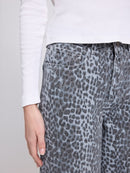 MAZINE Printed Barrel Leg Denim Pants Freizeithosen MAZINE