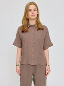 MAZINE Short Sleeve Linen Shirt Freizeitshirts /-blusen MAZINE