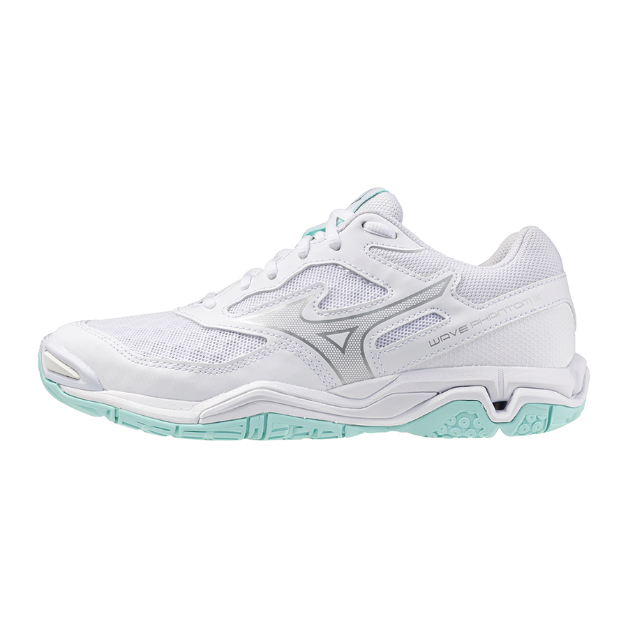 MIZUNO WAVE PHANTOM 3(W) Hallensportschuhe MIZUNO MykonosB/CSilver/IndiaI 38