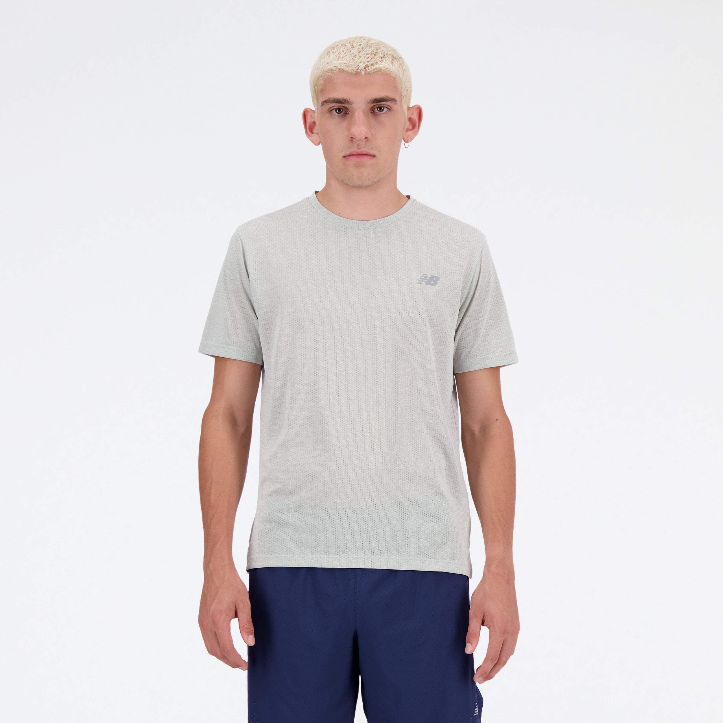 NEW BALANCE Mens Running SS Top Laufshirts NEW BALANCE AthlGrey AG S