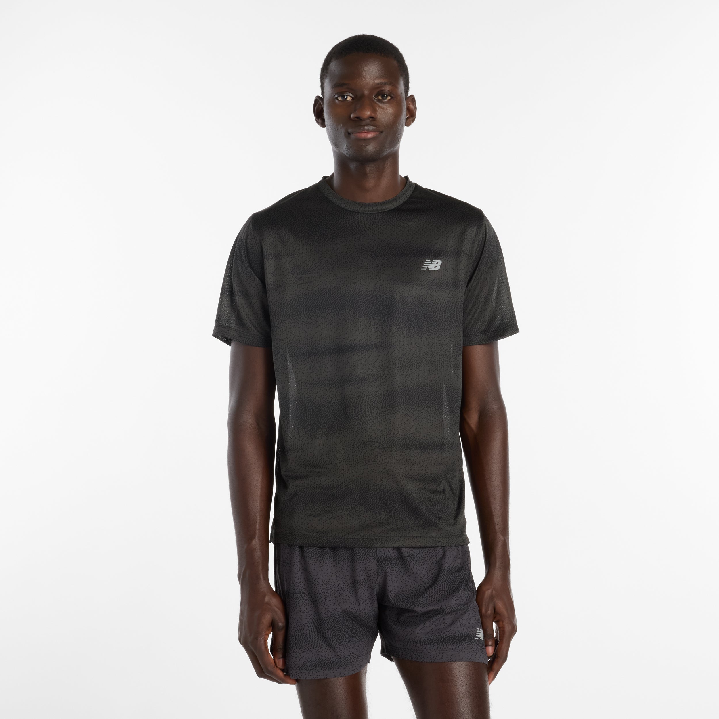 NEW BALANCE Mens Running SS Top Laufshirts NEW BALANCE BGR BK/GREY S