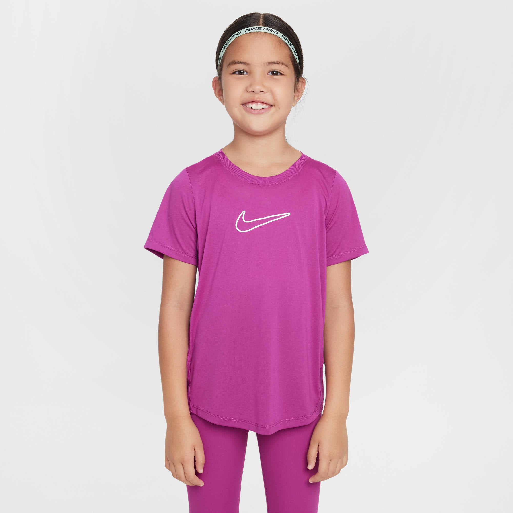 NIKE G NK DF ONE STD SS TOP HBR Pullover & Fleece NIKE HOT FUCHSIA/WHITE XS