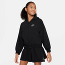 NIKE G NSW FZ HDY JSY LBR 010 BLACK/FLAT PEWTER Freizeitpullover NIKE 010 BLACK/FLAT PEWTER XS
