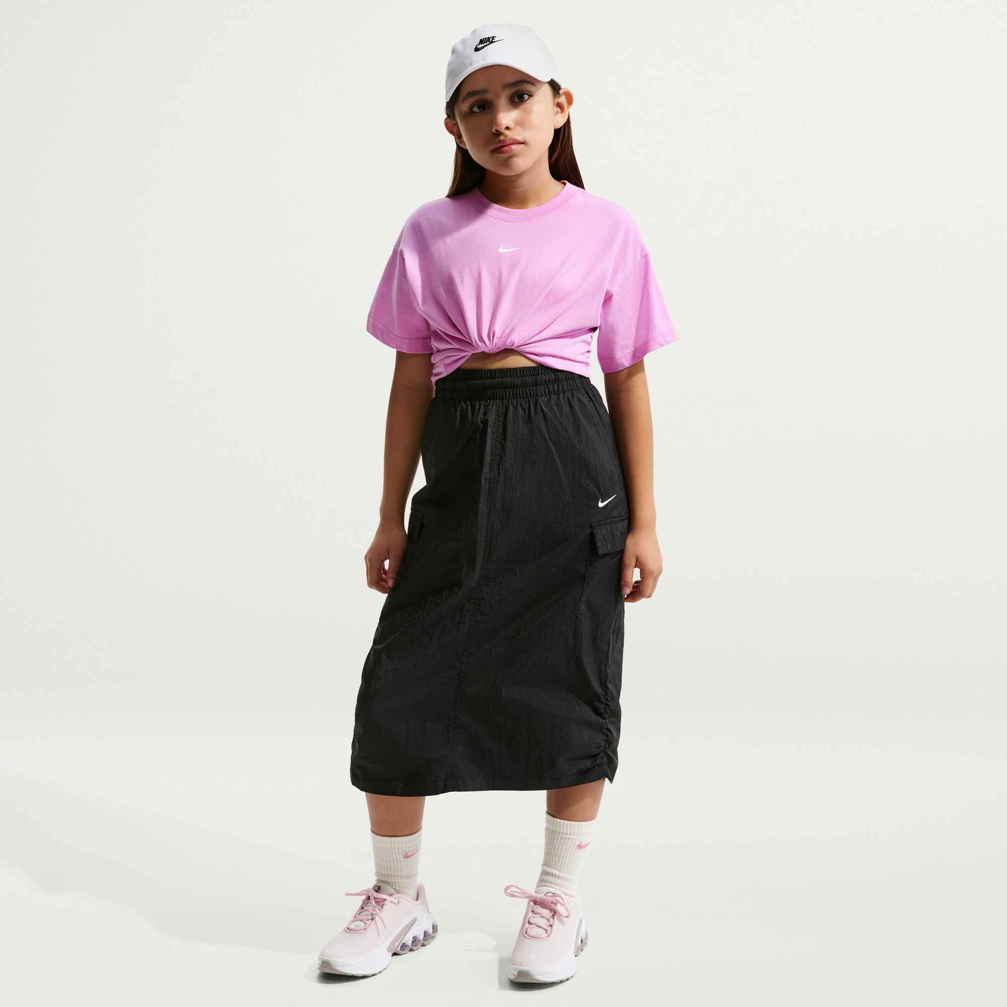 NIKE G NSW TEE BOXY ESSNTL LBR Pullover & Fleece NIKE VENICE/MYSTIC HIBISCUS-RUSH PI XS