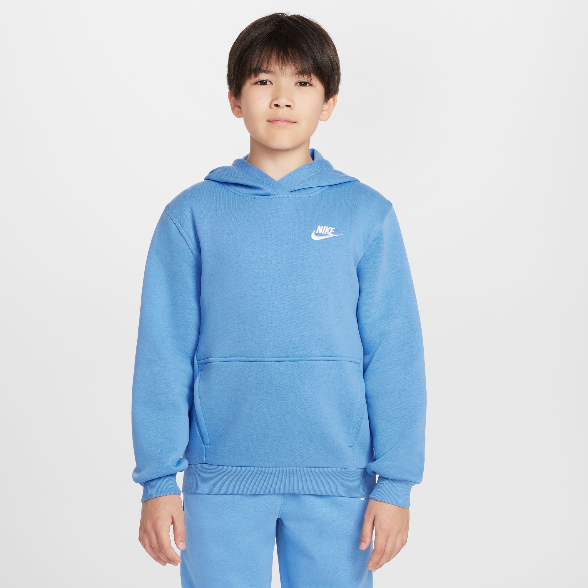 NIKE K NSW CLUB FLC HDY LBR Freizeitpullover NIKE 489 BLUE BEYOND/WHITE XS