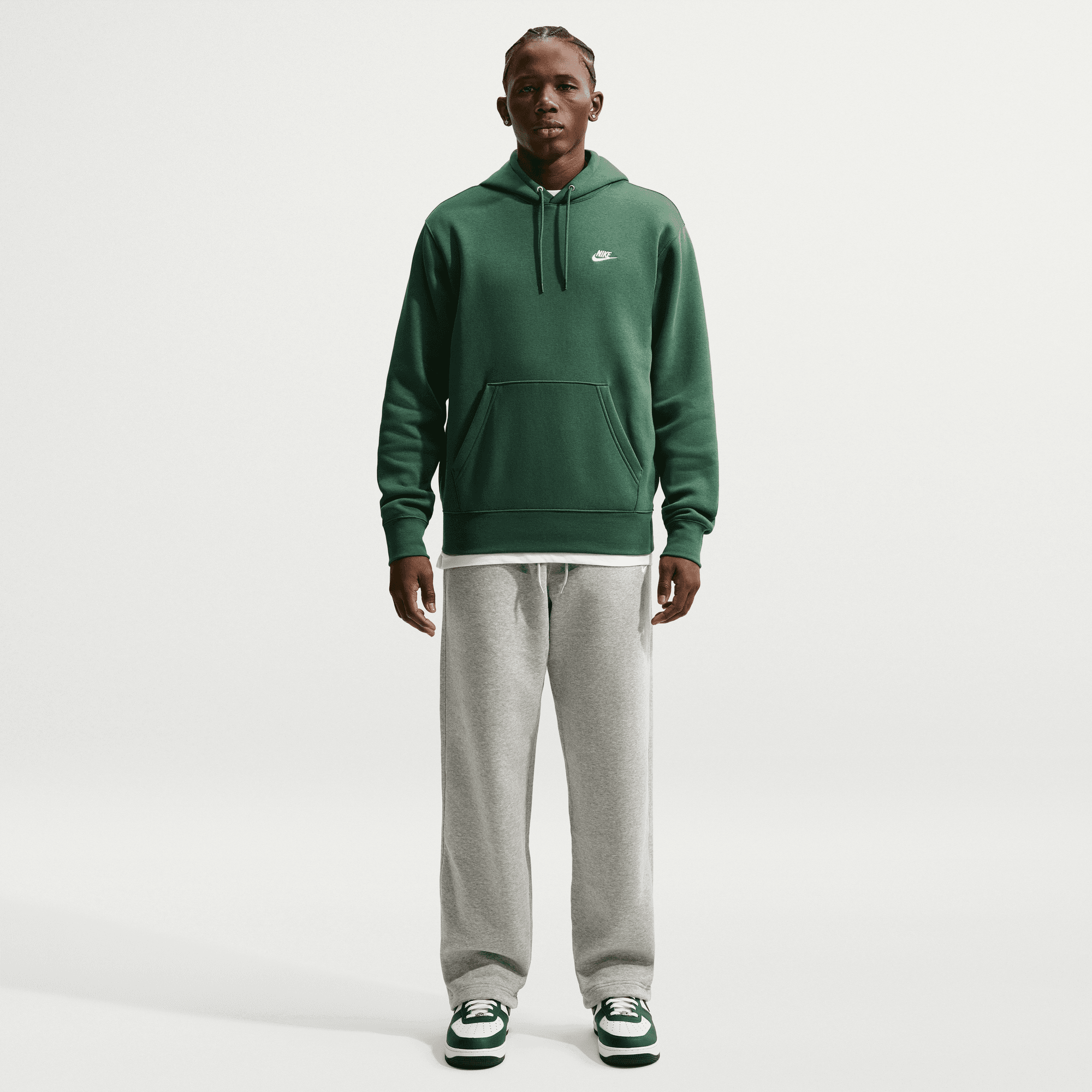 NIKE M NK CLUB BB PO HOODIE Freizeitshirts /-hemden NIKE FIR/FIR/WHITE S