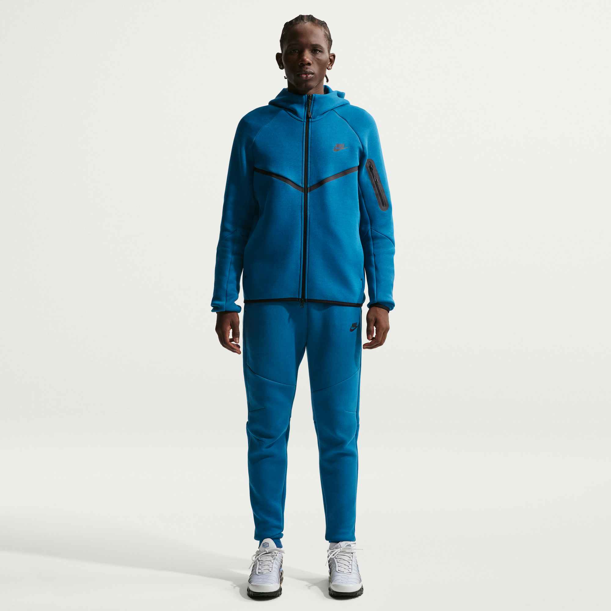 NIKE M NK TCH FLC FZ WR HOODIE Trainingsjacken NIKE COURT BLUE M