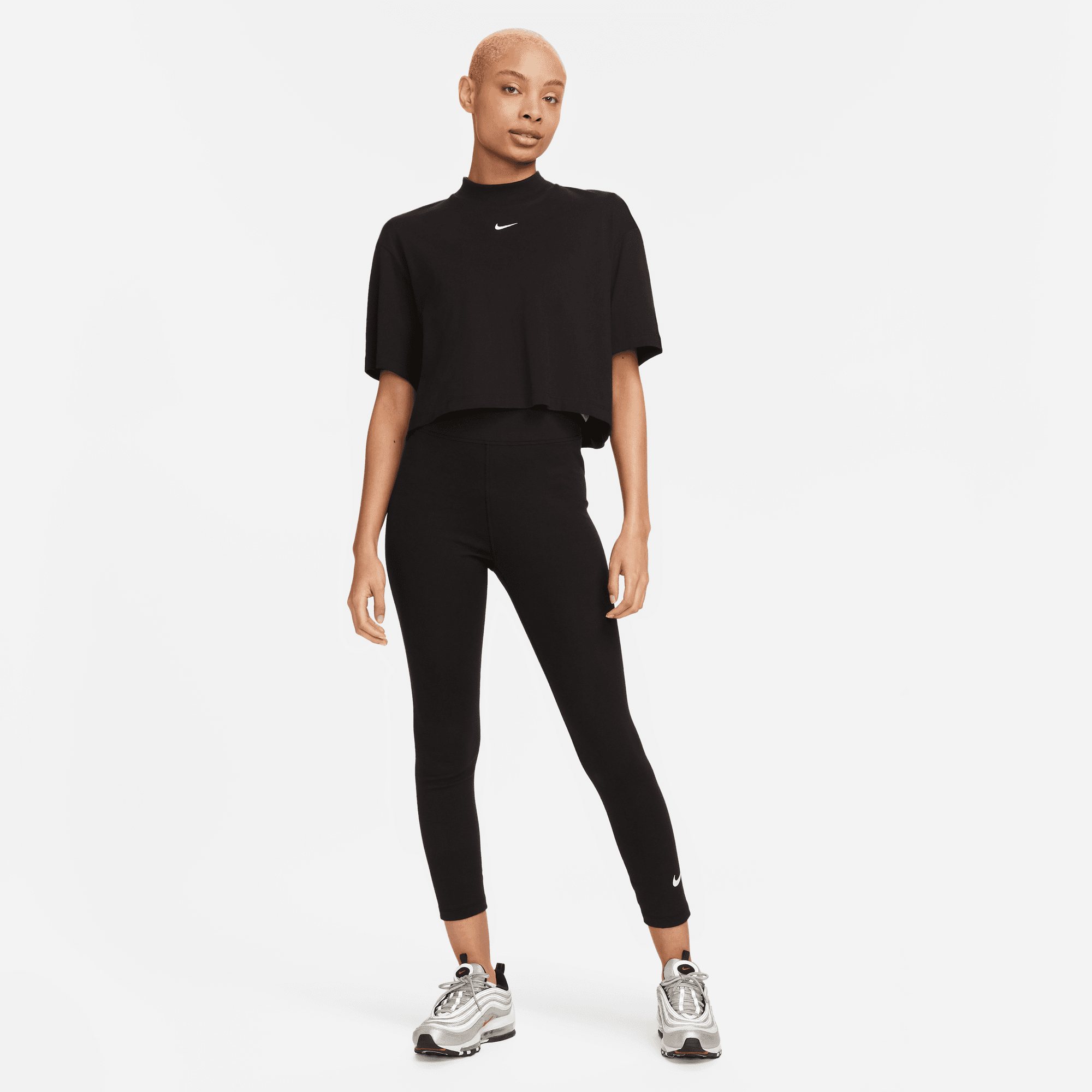 NIKE W NSW NK CLSC HR 7/8 TIGHT LBR 010 BLACK/SAIL Trainingshosen & Jogginghosen NIKE