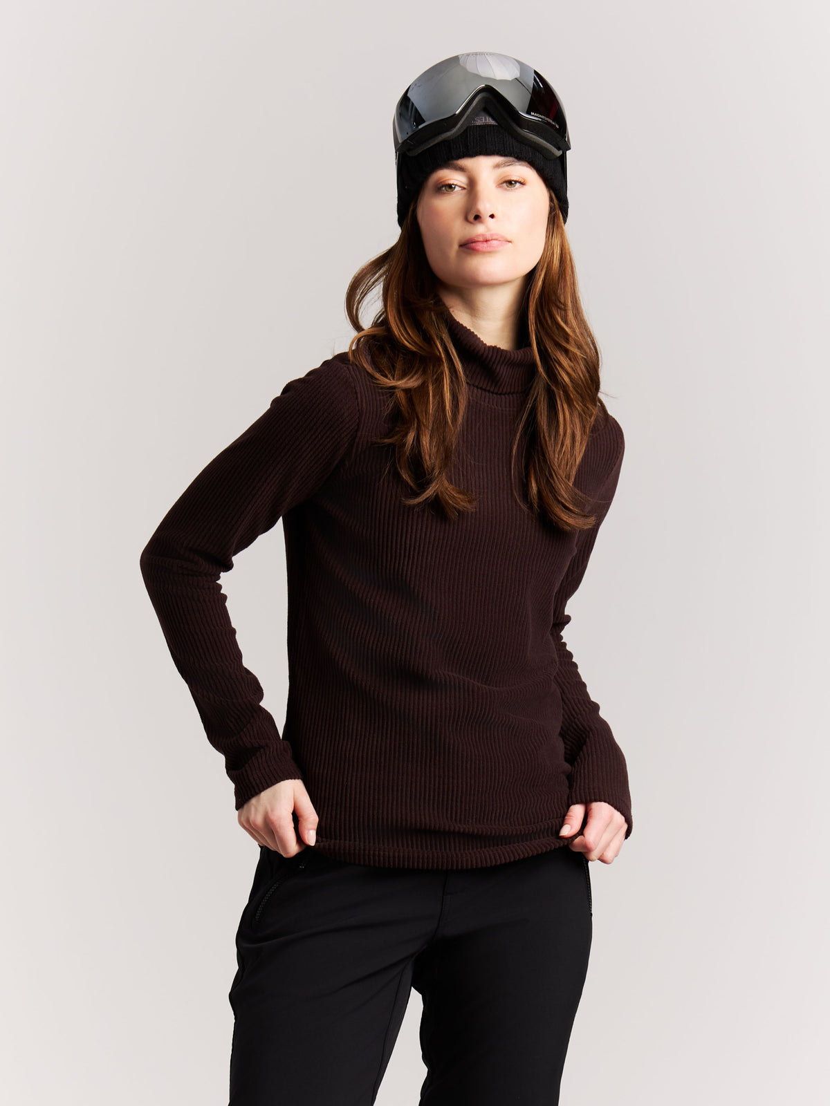 PROTEST PRTPEARLA active top Skifleece PROTEST Brewbrown 36