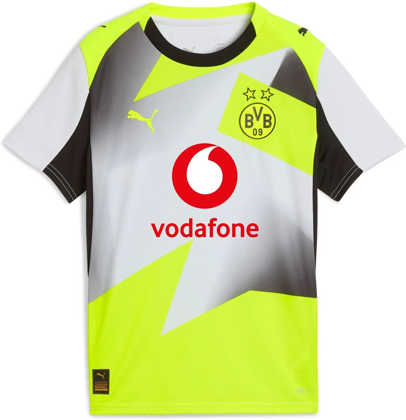 PUMA BVB Away Jersey Replica Jr with Sponsor Fußballoberteile PUMA PUMA BLACK-CYBER YELLOW 128