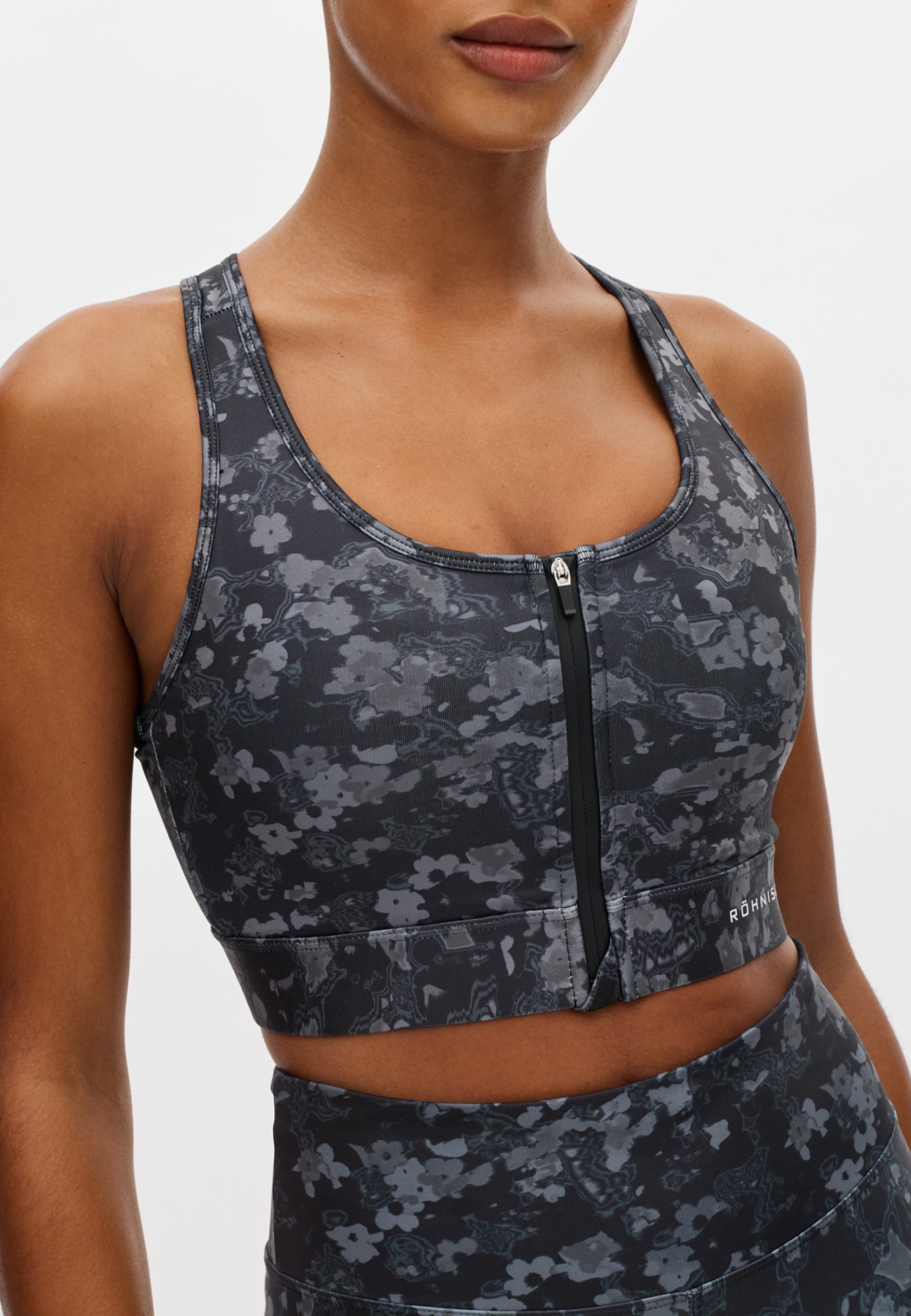 RÖHNISCH Essential Zip Sportsbra Black BHs RÖHNISCH