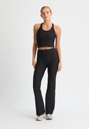 RÖHNISCH Ribbed R Flare HW Tight Black Trainingshosen & Jogginghosen RÖHNISCH