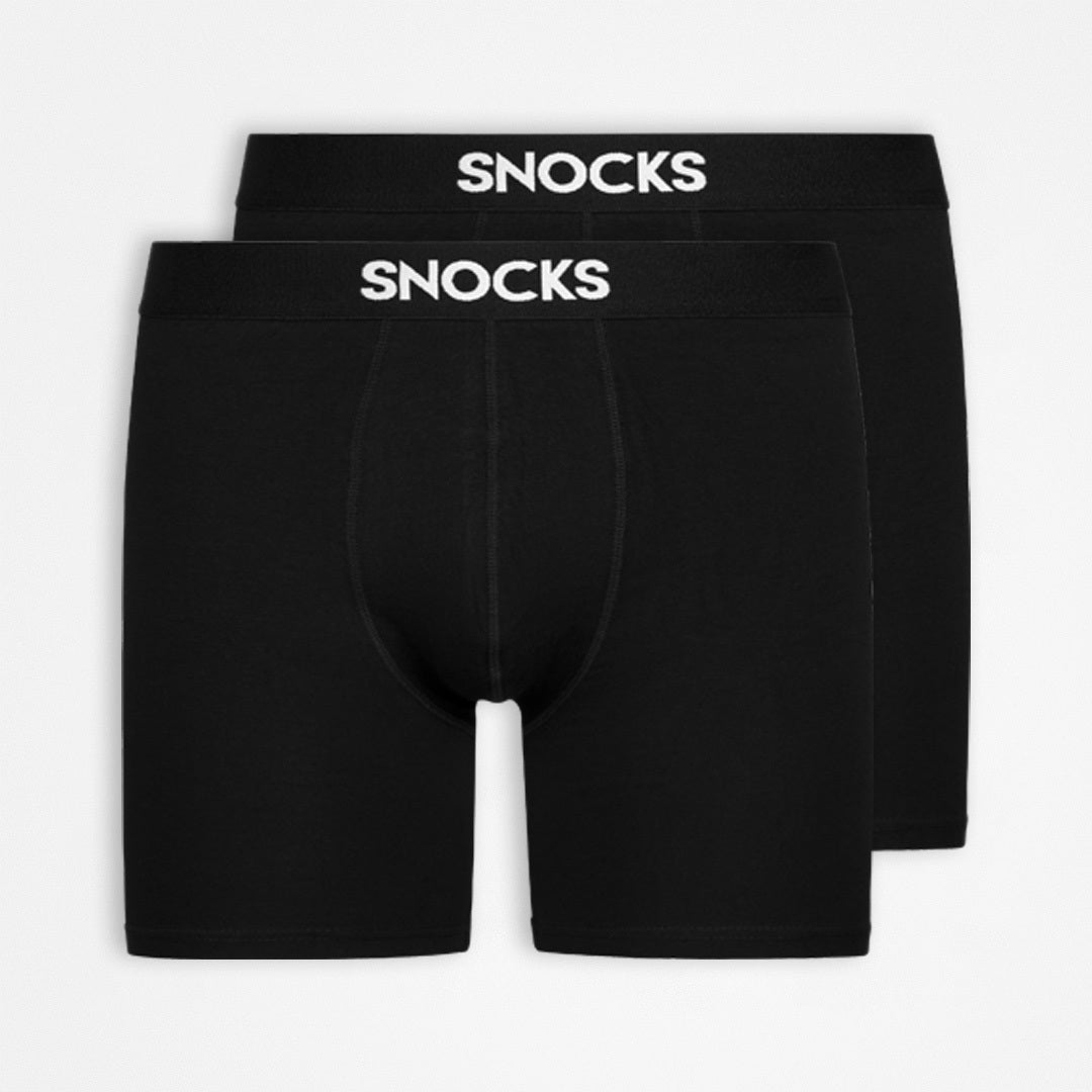 SNOCKS Boxershorts Long Leg Men Unterhosen SNOCKS Black S