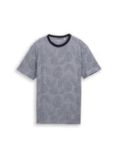 TOM TAILOR CASUAL MEN jaquard t-shirt Trainingsshirts TOM TAILOR CASUAL MEN navy leaf jacquard design M