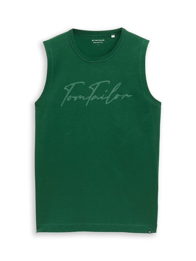 TOM TAILOR CASUAL MEN printed tanktop Freizeitshirts /-hemden TOM TAILOR CASUAL MEN Garden Green M