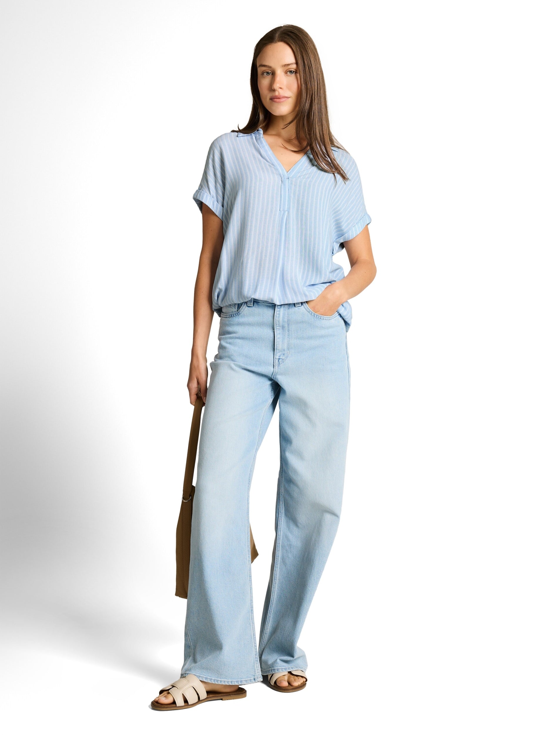 TOM TAILOR CASUAL WOMEN Blouse Striped Shortsleeve Freizeitshirts /-blusen TOM TAILOR CASUAL WOMEN