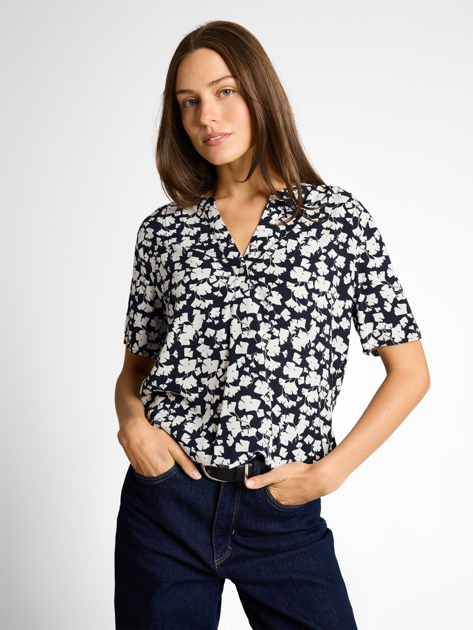 TOM TAILOR CASUAL WOMEN Blouse printed shortsleeves Freizeitshirts /-blusen TOM TAILOR CASUAL WOMEN