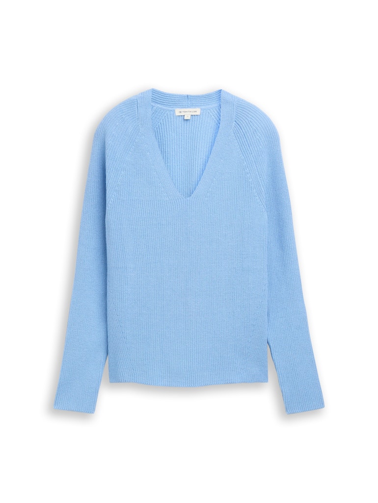 TOM TAILOR CASUAL WOMEN knit rib v-neck sweater Freizeitpullover TOM TAILOR CASUAL WOMEN 34587 S