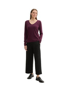 TOM TAILOR CASUAL WOMEN SWEATER BASIC V-NECK MEDIUM SILVER GREY MELANGE Freizeitpullover TOM TAILOR CASUAL WOMEN