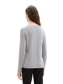 TOM TAILOR CASUAL WOMEN SWEATER BASIC V-NECK MEDIUM SILVER GREY MELANGE Freizeitpullover TOM TAILOR CASUAL WOMEN