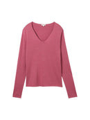 TOM TAILOR CASUAL WOMEN SWEATER BASIC V-NECK MEDIUM SILVER GREY MELANGE Freizeitpullover TOM TAILOR CASUAL WOMEN PINK VELVET XS
