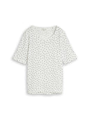 TOM TAILOR CASUAL WOMEN T-shirt alloverprint crew neck Freizeitshirts /-hemden TOM TAILOR CASUAL WOMEN white small dot design S