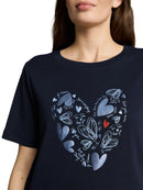 TOM TAILOR CASUAL WOMEN T-shirt boxy crew neck with pr Freizeitshirts /-hemden TOM TAILOR CASUAL WOMEN