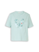 TOM TAILOR CASUAL WOMEN T-shirt boxy crew neck with pr Freizeitshirts /-hemden TOM TAILOR CASUAL WOMEN Black XS