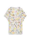 TOM TAILOR CASUAL WOMEN T-Shirt crincle alloverprinted Freizeitshirts /-hemden TOM TAILOR CASUAL WOMEN summerly lemon print XS