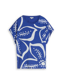 TOM TAILOR CASUAL WOMEN T-Shirt fabric mix Freizeitshirts /-hemden TOM TAILOR CASUAL WOMEN shiny royal blue S