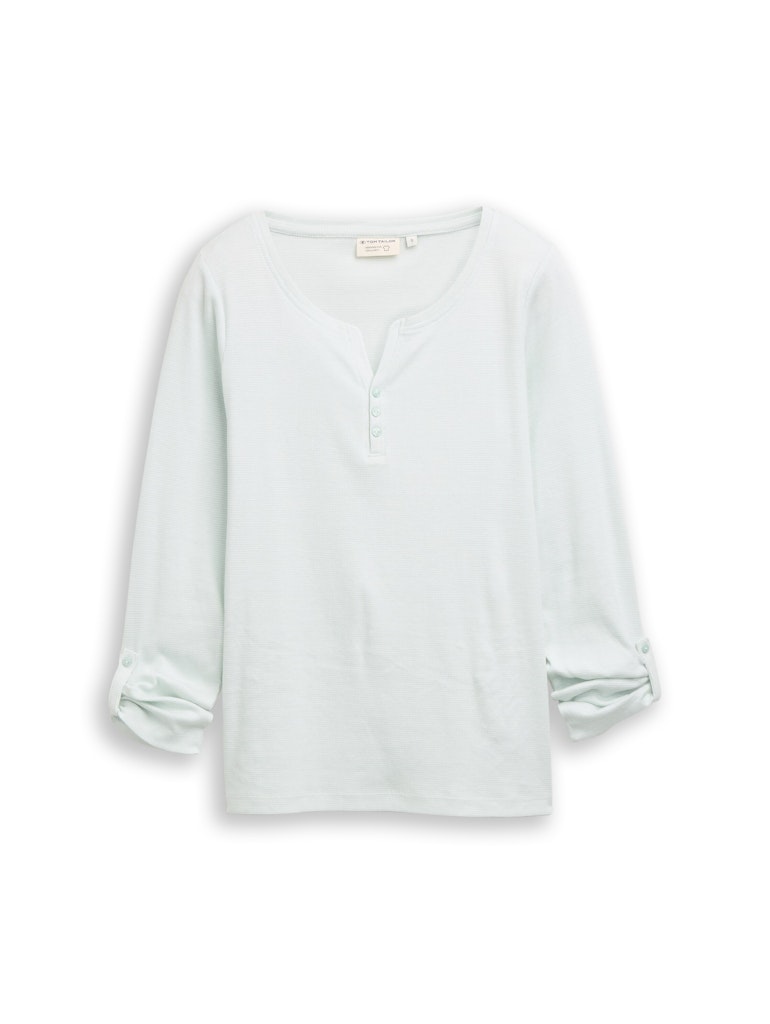 TOM TAILOR CASUAL WOMEN T-shirt stripe henley Freizeitshirts /-blusen TOM TAILOR CASUAL WOMEN 40015 S
