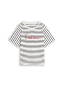 TOM TAILOR CASUAL WOMEN T-Shirt with application Freizeitshirts /-hemden TOM TAILOR CASUAL WOMEN navy offwhite stripe XS