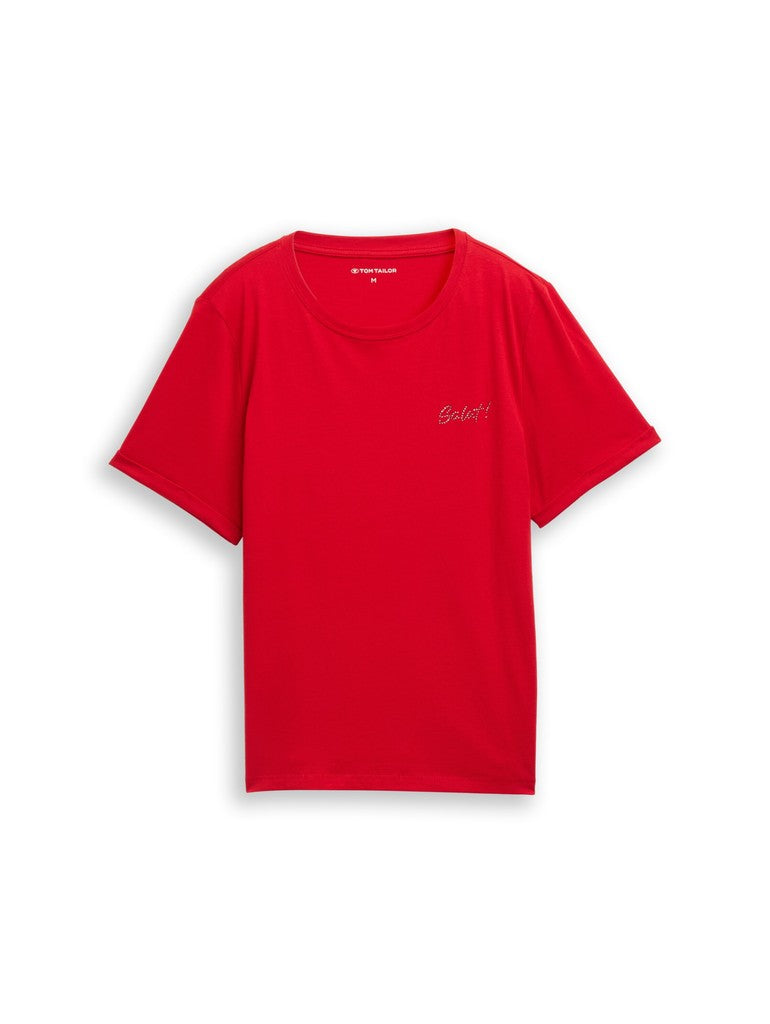 TOM TAILOR CASUAL WOMEN T-Shirt with front print Freizeitshirts /-hemden TOM TAILOR CASUAL WOMEN soft scarlet red S