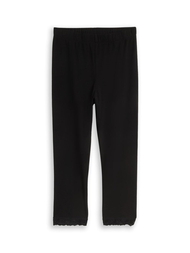 TOM TAILOR DENIM WOMEN leggings with lace Freizeithosen TOM TAILOR DENIM WOMEN Black XS
