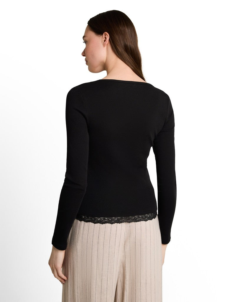 TOM TAILOR DENIM WOMEN longsleeve T-shirt with lace Freizeitshirts /-blusen TOM TAILOR DENIM WOMEN