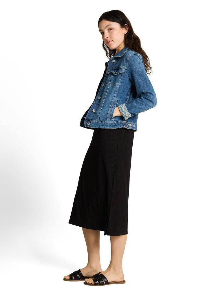 TOM TAILOR DENIM WOMEN Midi structure dress with cap Freizeitshirts /-blusen TOM TAILOR DENIM WOMEN