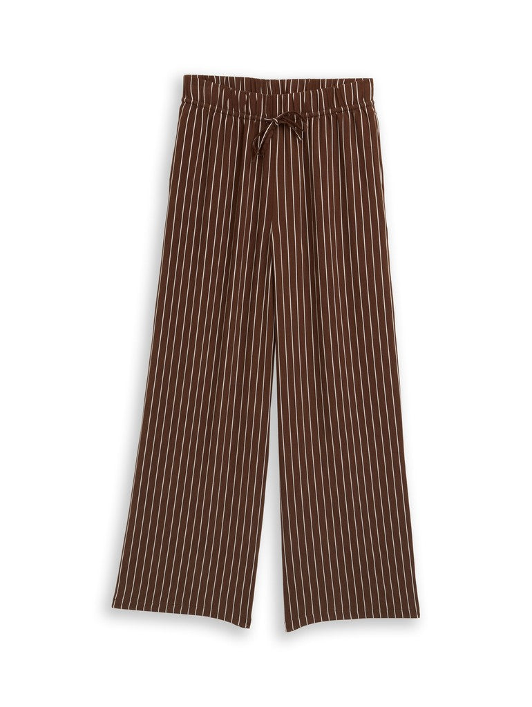 TOM TAILOR DENIM WOMEN palazzo pants Freizeithosen TOM TAILOR DENIM WOMEN brown white stripe XS