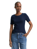 TOM TAILOR DENIM WOMEN Pointelle T-Shirt Freizeitshirts /-blusen TOM TAILOR DENIM WOMEN
