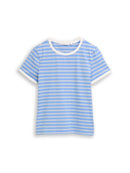 TOM TAILOR DENIM WOMEN striped baby T-shirt Freizeitshirts /-blusen TOM TAILOR DENIM WOMEN blue white stripe XS