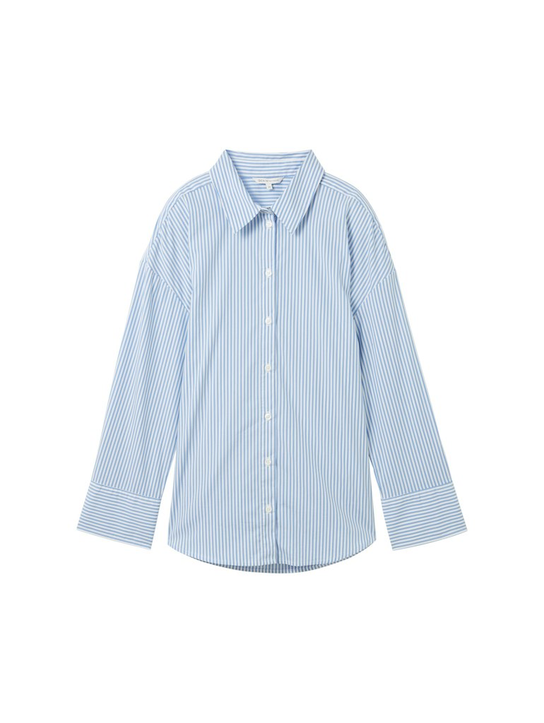 TOM TAILOR DENIM WOMEN STRIPED POPLIN SHIRT Freizeitshirts /-blusen TOM TAILOR DENIM WOMEN 78 BLUE WHITE STRIPE XS