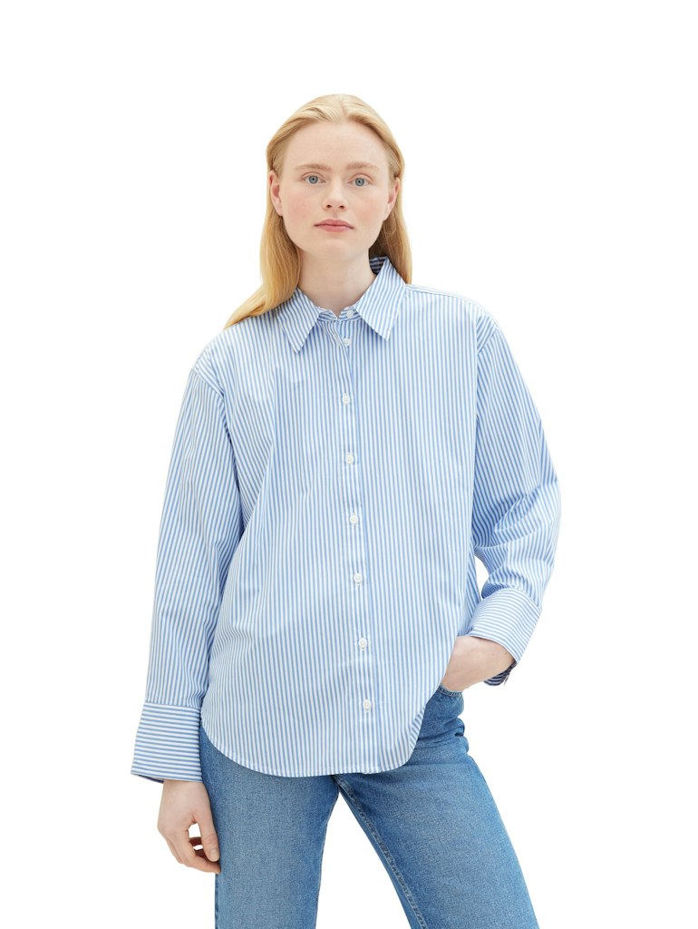 TOM TAILOR DENIM WOMEN STRIPED POPLIN SHIRT Freizeitshirts /-blusen TOM TAILOR DENIM WOMEN