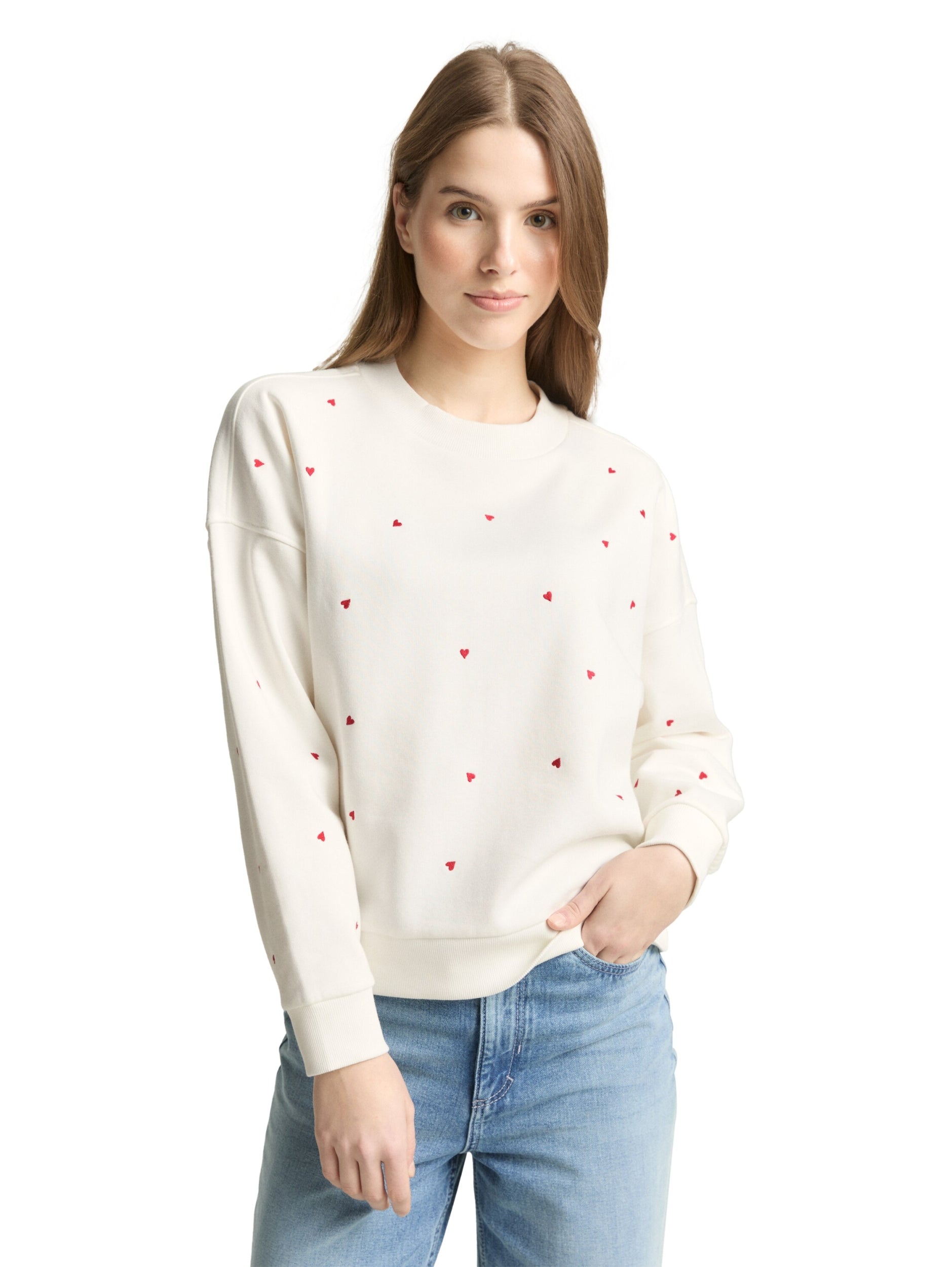 TOM TAILOR DENIM WOMEN sweatshirt with embroidery Freizeitpullover TOM TAILOR DENIM WOMEN
