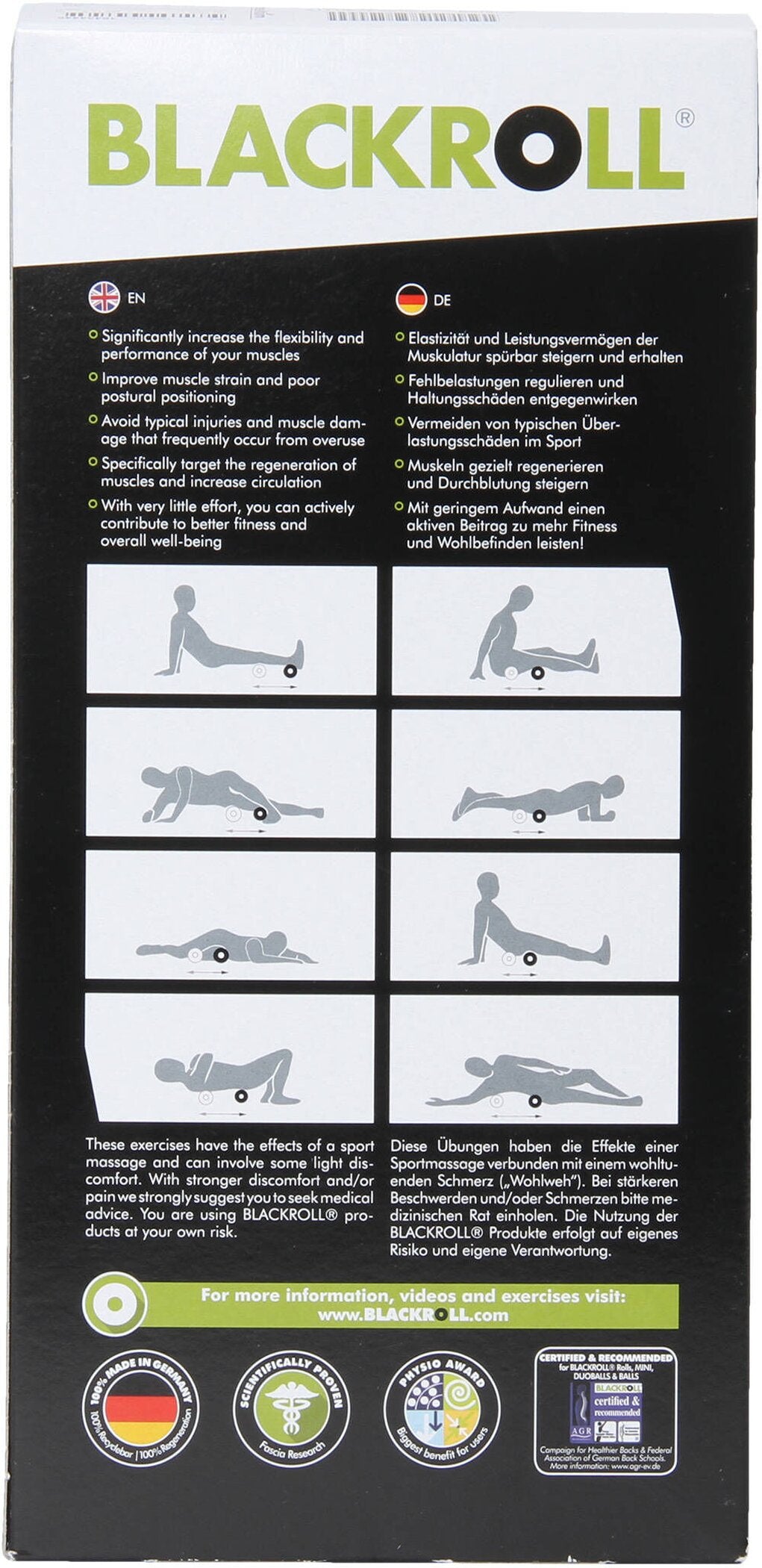 BLACKROLL Blackroll Faszienrolle Gymnastik & Yoga BLACKROLL