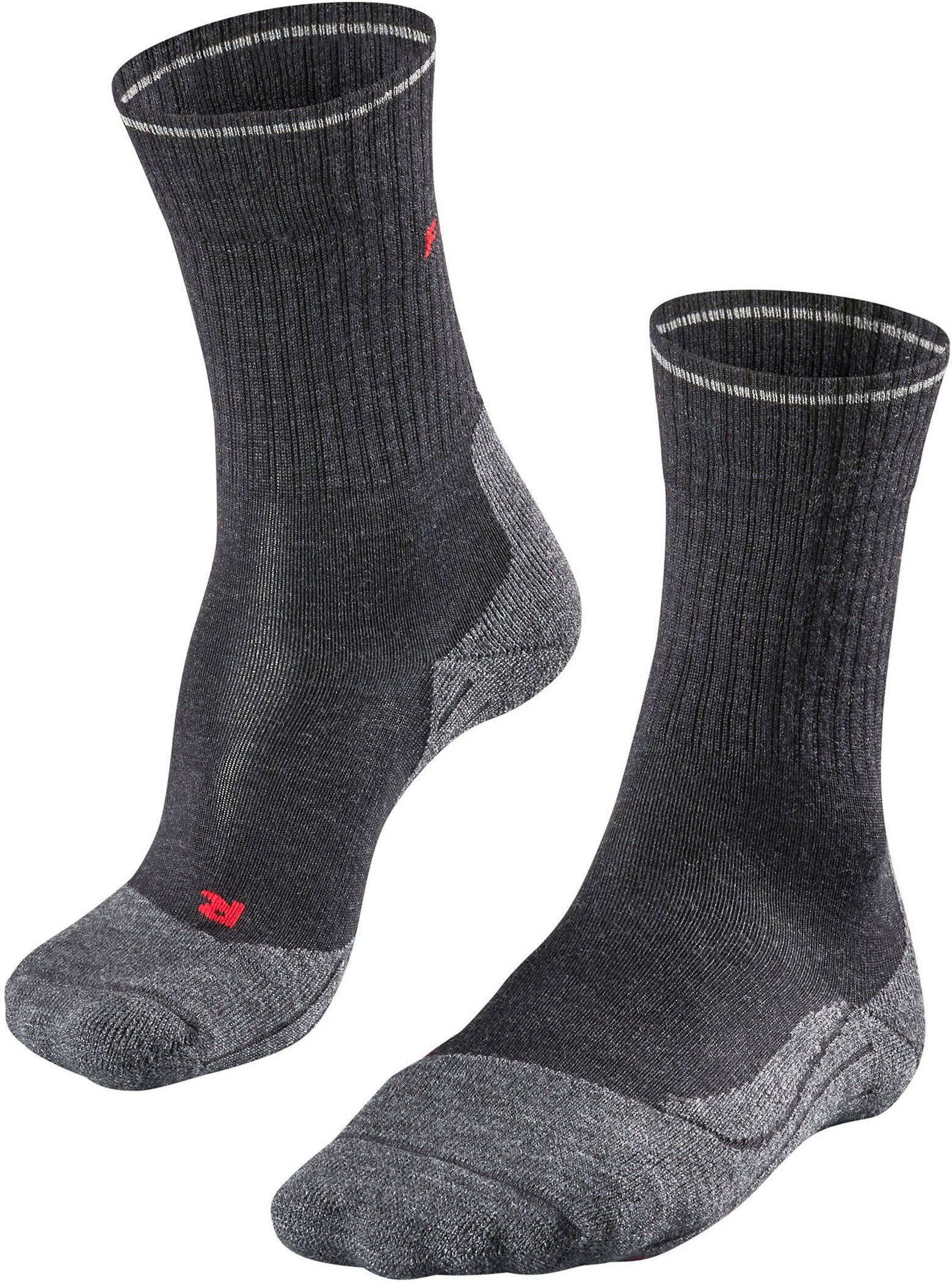 FALKE Damen Trekking Socken "TK2 Wool Silk" Wandersocken FALKE 3080 anthra.mel 35-36