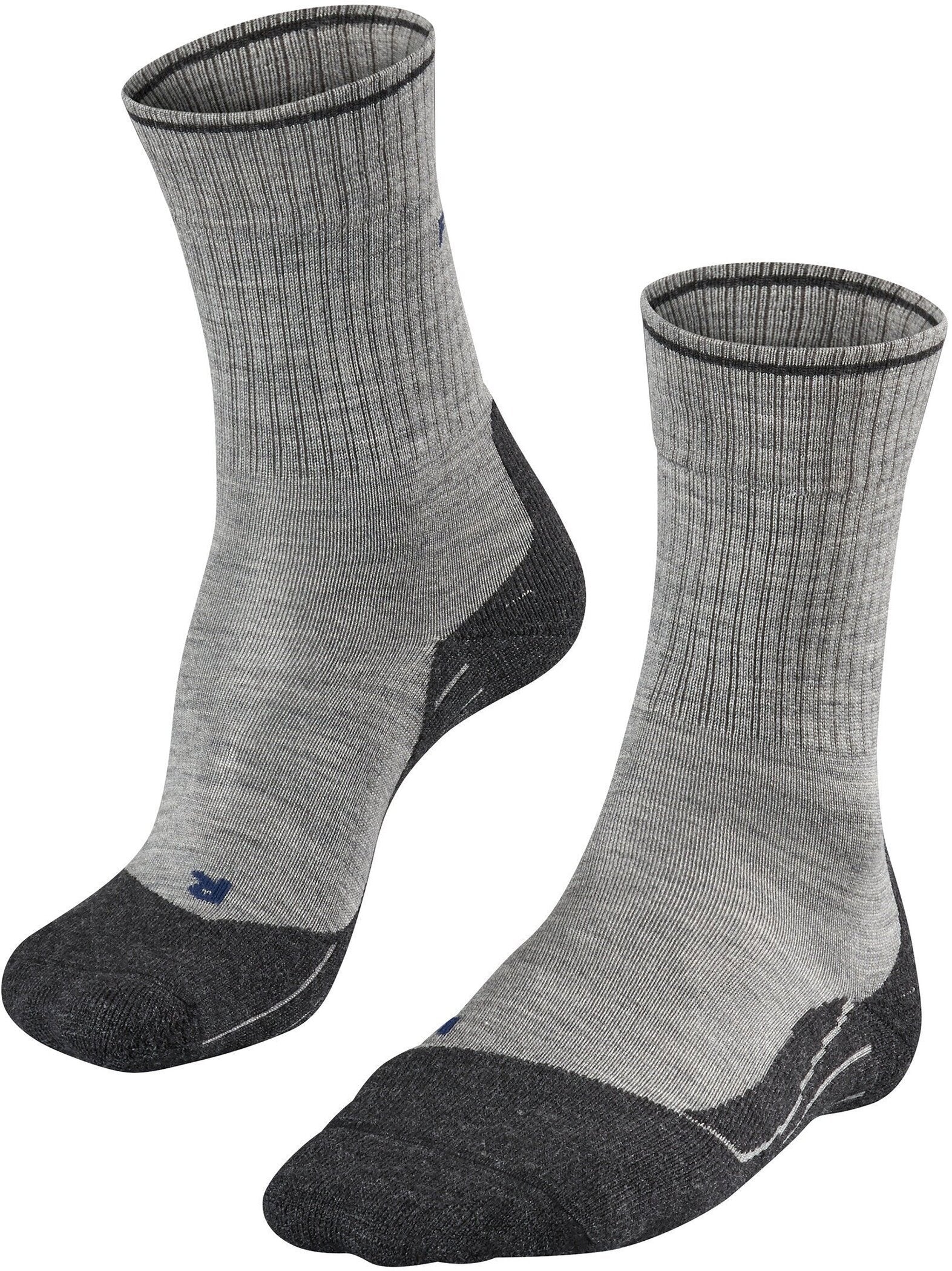 FALKE Damen Trekking Socken "TK2 Wool Silk" Wandersocken FALKE 3400 light grey 35-36
