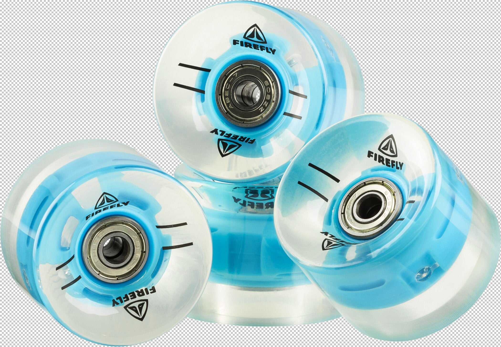 FIREFLY Skateb-Rolle Plastik 60x45 mm LED Skateboards FIREFLY TRANSPARENT/BLAU -