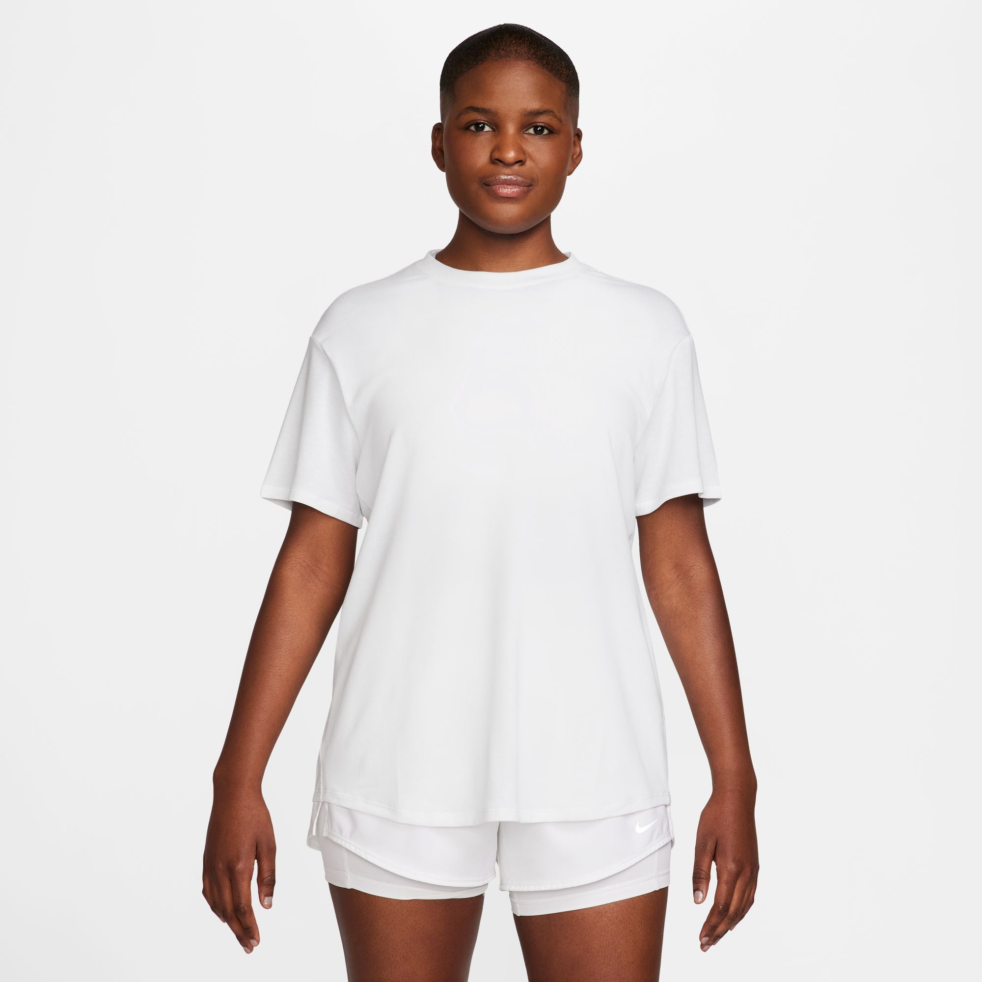 NIKE W NK ONE RELAXED DF SS TOP Trainingsshirts NIKE WHITE/BLACK XS